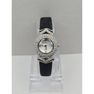 Lucien Piccard Gemma Pave Crystal Bezel MOP Dial Womens Dress Watch New Battery